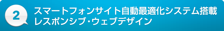 ２：スマートフォンサイト自動最適化システム搭載レスポンシブ・ウェブデザイン